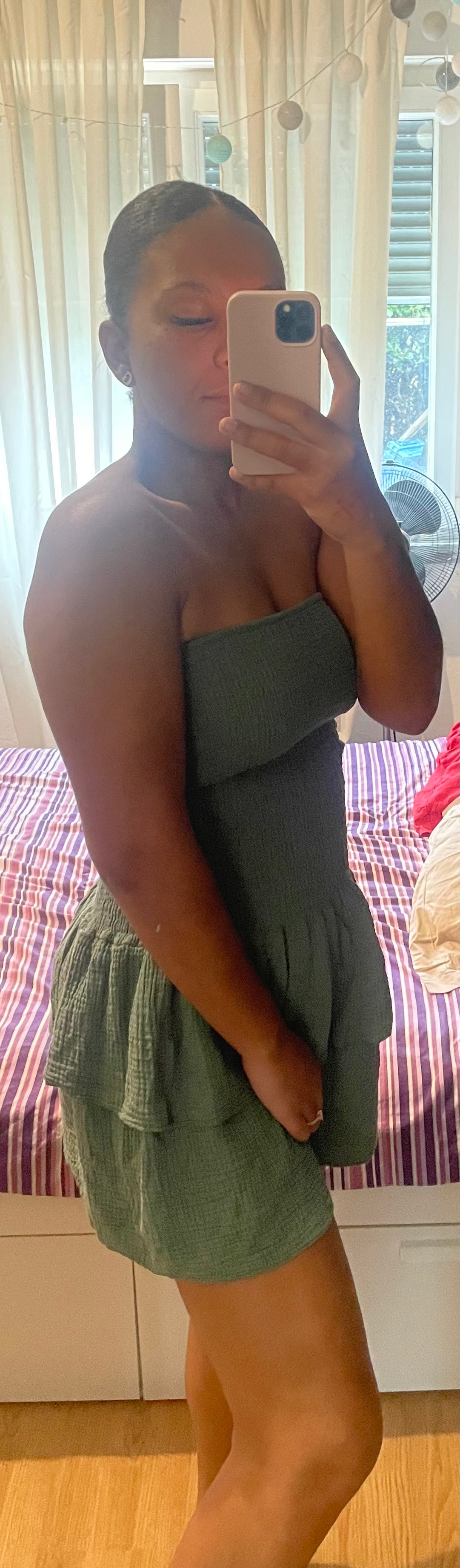 Bustier en gaz de coton kaki