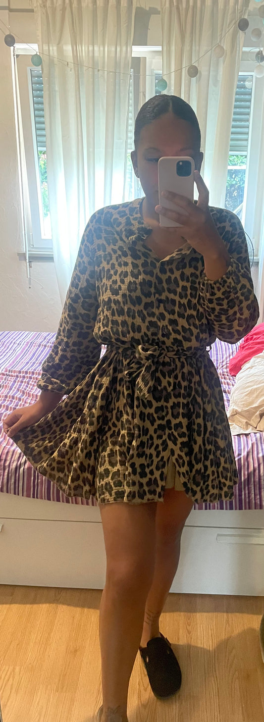 Robe patineuse léopard
